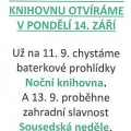 Informace o otevření
